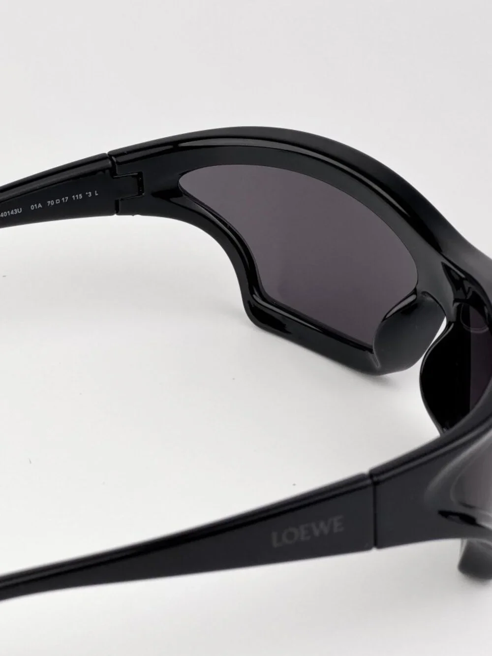 Loewe x PAULA'S IBIZA Men Sunglasses – Black/Smoke Wraparound Frame LW40143U 01A